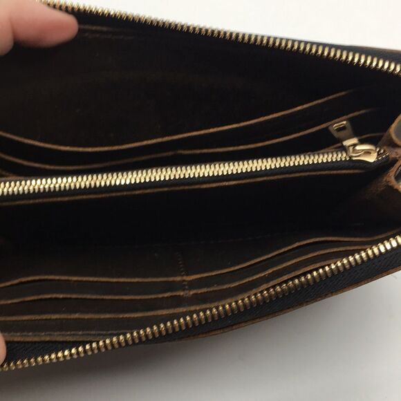 Portland Leather Goods Grizzly Zip Around Accordion Long Wallet - Picture 13 of 17